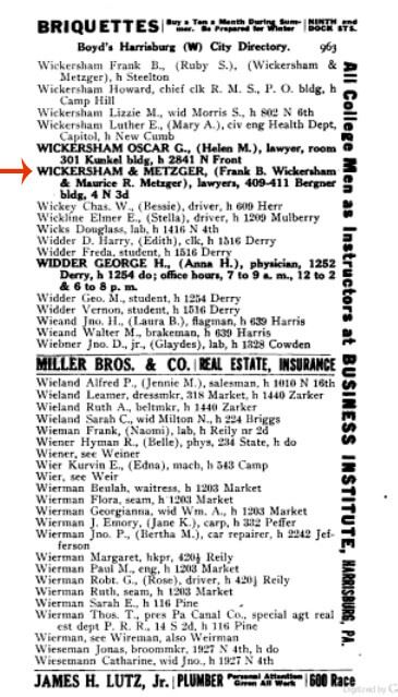 Boyds Harrisburg City Directory